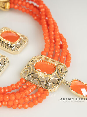 Dark orange Nifa necklace set