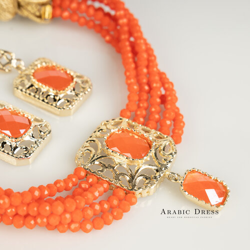 Dark orange Nifa necklace set