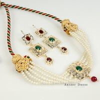 pearl Green/Red Nisa necklace set