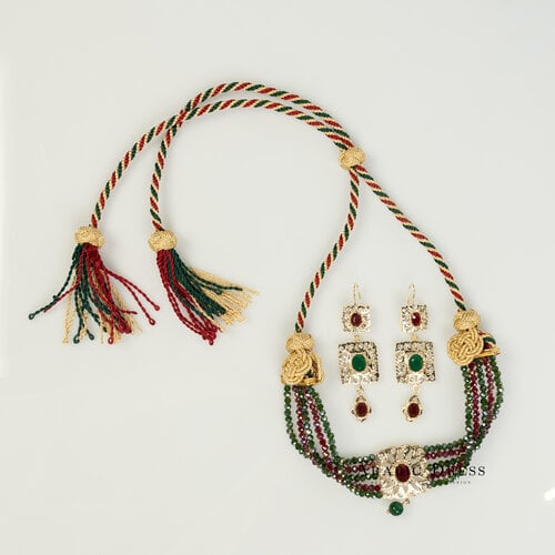 Green/red Nifa necklace set