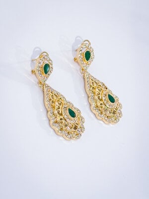 Green flower Earrings