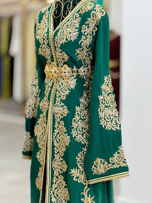 Caftan rinad dark olive green Caftan rinad dark olive green