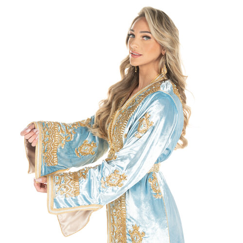 Exclusieve Caftan Aleena LightBlue Exclusieve Caftan Aleena LightBlue