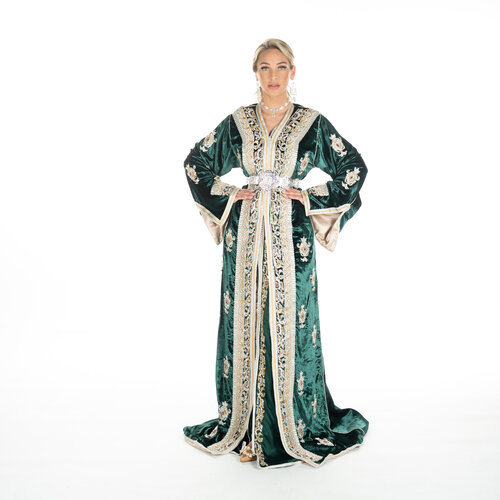 Exclusieve Caftan Aleena Darkgreen Exclusieve Caftan Aleena Darkgreen