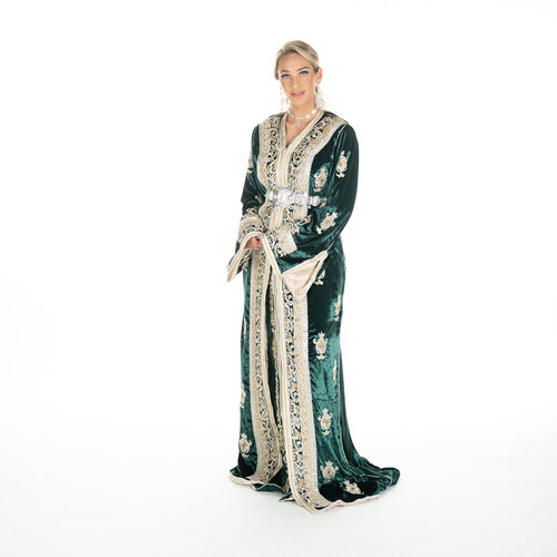 Exclusieve Caftan Aleena Darkgreen Exclusieve Caftan Aleena Darkgreen