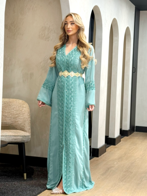 Caftan Lamyae Green Pale