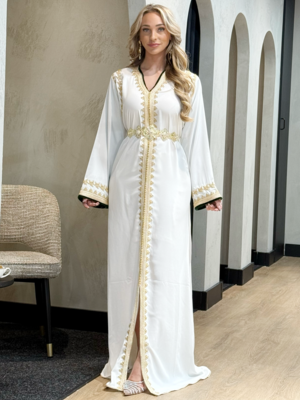 Caftan Razan Brokenwhite-Green