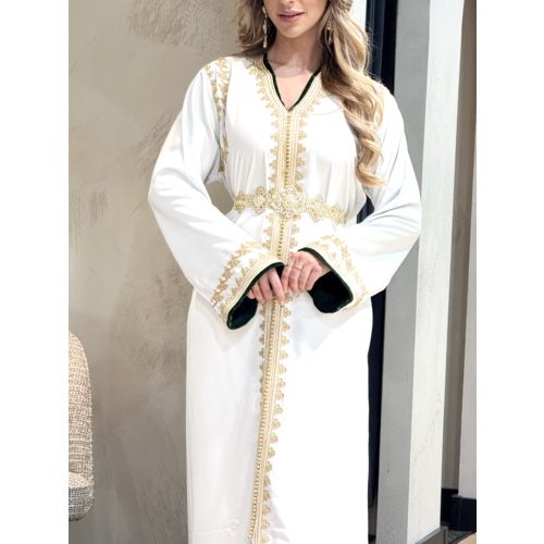 Caftan Razan Brokenwhite-Green