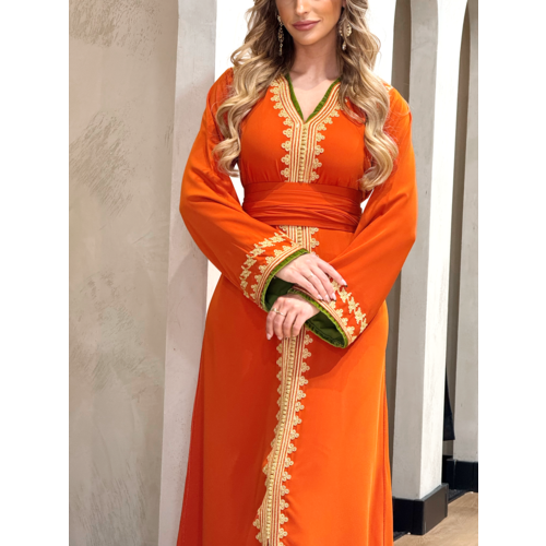 Caftan Razan  Orange-Green