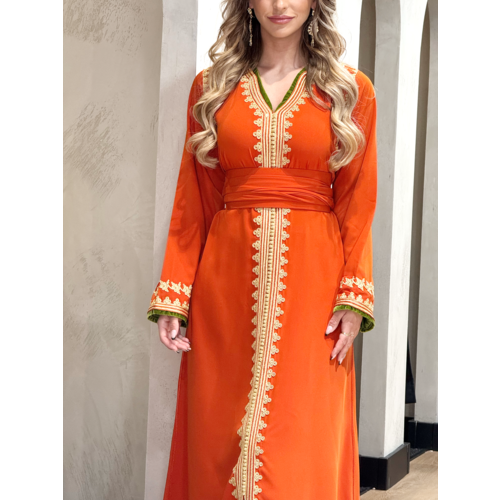 Caftan Razan  Orange-Green