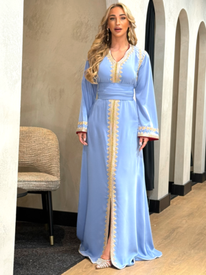 Caftan Razan Blue-Pomegrante