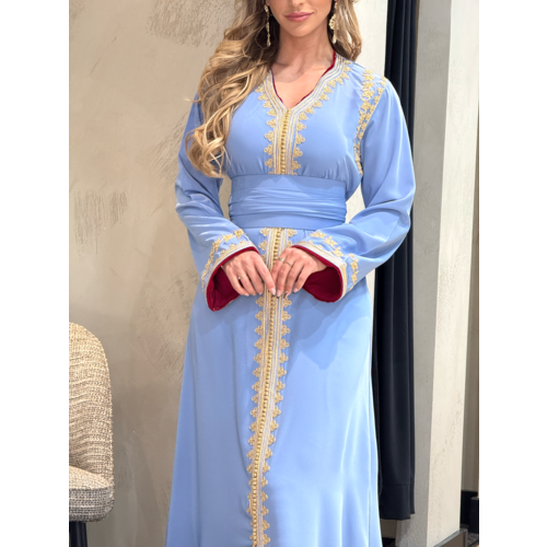 Caftan Razan Blue-Pomegrante