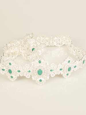 Zen  Silver / Blue Petrol Belt Zen  Silver / Blue Petrol Belt