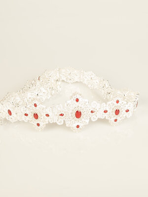 Zen  Silver /Pomegrante Belt