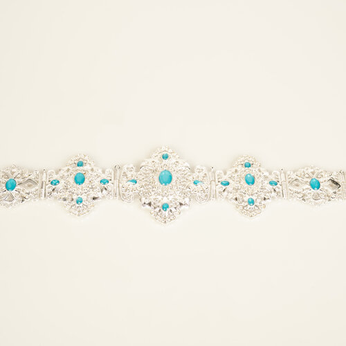 Zen  Silver / Azure blue Belt