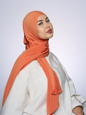 Premium Jersey Hijab Fin - Tangerine Premium Jersey Hijab Fin - Tangerine