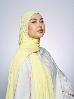 Premium Jersey Hijab Fin - Butter Yellow