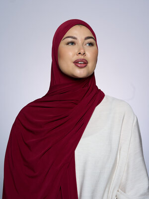 Premium Jersey Hijab Fin -   Bordeaux