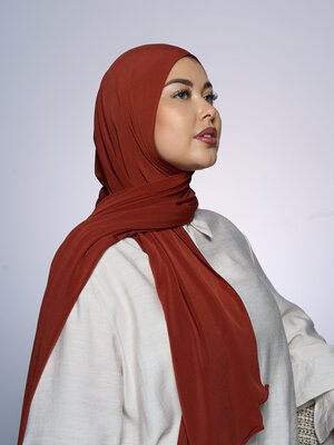 Premium Jersey Hijab Fin -  Grape Orange