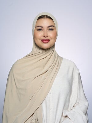 Premium Jersey Hijab Fin - Ecru Premium Jersey Hijab Fin - Ecru