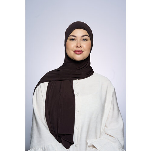 Premium Jersey Hijab Fin -   Coffee Brown