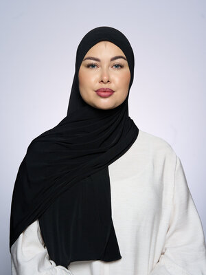 Premium Jersey Hijab Fin - Black Premium Jersey Hijab Fin - Black