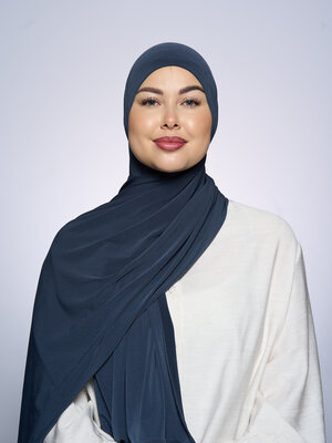 Premium Jersey Hijab Fin -   Anthracite Gray