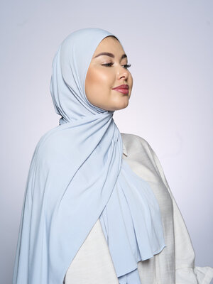 Premium Jersey Hijab Fin -   Light Silver