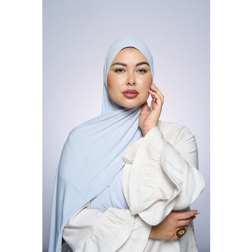Premium Jersey Hijab Fin -   Light Silver