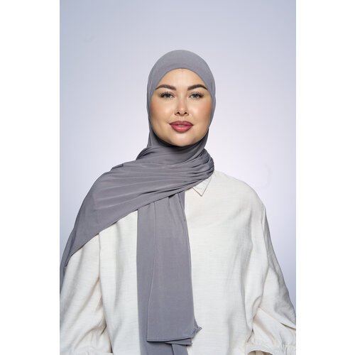 Premium Jersey Hijab Fin -  Dark Gray