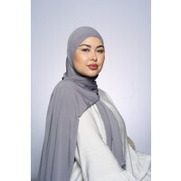 Premium Jersey Hijab Fin -  Dark Gray