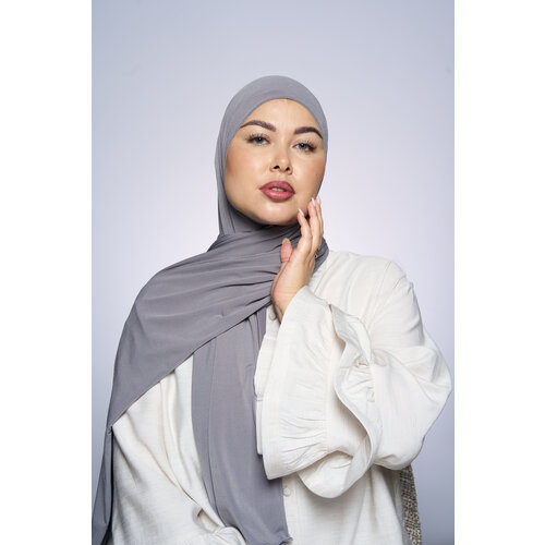 Premium Jersey Hijab Fin -  Dark Gray