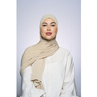 Premium Jersey Hijab Fin -  Almond
