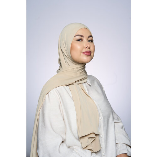 Premium Jersey Hijab Fin -  Almond