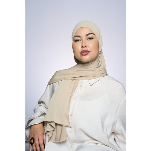 Premium Jersey Hijab Fin -  Almond