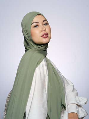 Premium Jersey Hijab Fin -   Khaki