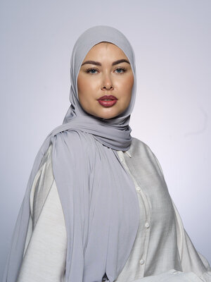 Premium Jersey Hijab Fin - Silver Mist Premium Jersey Hijab Fin - Silver Mist