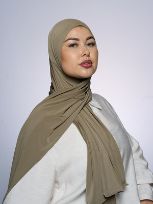 Premium Jersey Hijab Fin -  Oyster Green