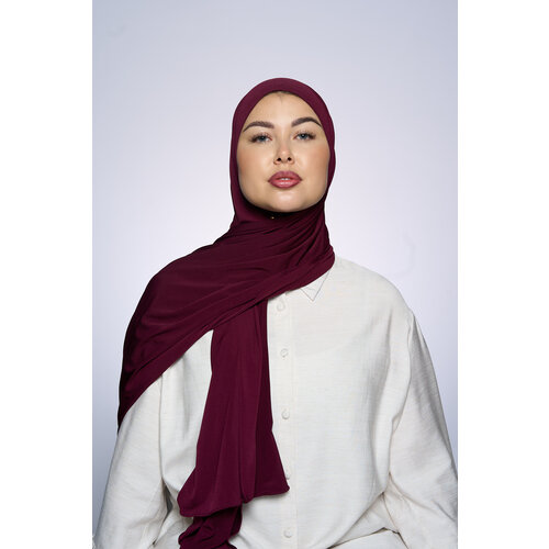 Premium Jersey Hijab Fin - Port Pomegranate