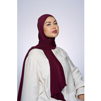 Premium Jersey Hijab Fin - Port Pomegranate