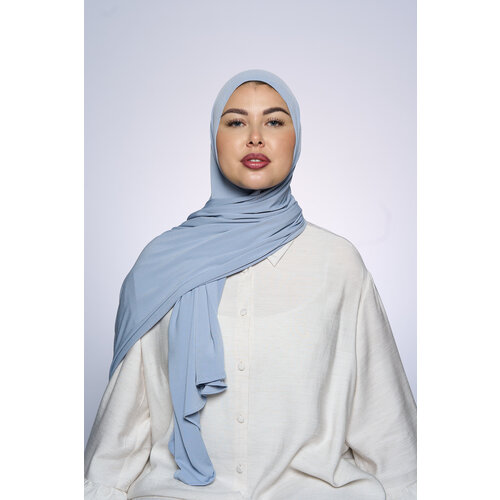 Premium Jersey Hijab Fin -   Silver Gray