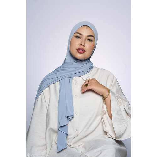 Premium Jersey Hijab Fin -   Silver Gray