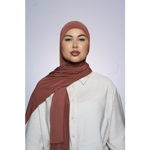 Premium Jersey Hijab Fin -   Caramel Brown Premium Jersey Hijab Fin -   Caramel Brown