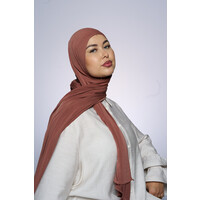 Premium Jersey Hijab Fin -   Caramel Brown