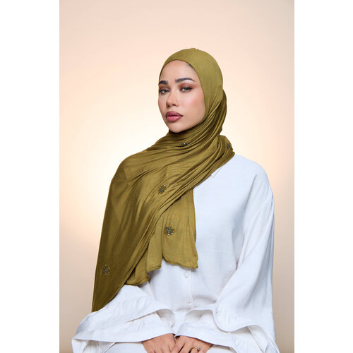 Jersey Hijab Zaya Olive Green Jersey Hijab Zaya Olive Green
