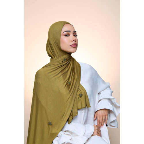 Jersey Hijab Zaya Olive Green Jersey Hijab Zaya Olive Green