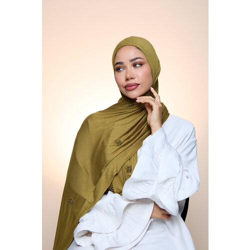 Jersey Hijab Zaya Olive Green Jersey Hijab Zaya Olive Green