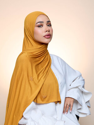 Jersey Hijab Zaya Honey Orange