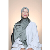 Hijab Premium Satin  Mae  Moss Green