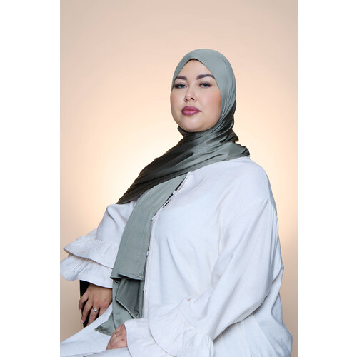 Hijab Premium Satin  Mae  Moss Green
